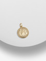 Vintage gold coin necklace pendant with engraved Saint Christopher design | Mojo Supply Co