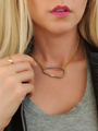 Woman Wearing Zoa Titanium Carabiner Lock Necklace Pendant
