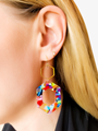 Woman Wearing Bella Hexagon Connector Earring Charms