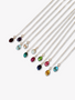 Cairo Silver Birthstone Pendants, 12 Gemstone Options