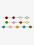 14K Gold Filled Berkeley Birthstone CZ Bracelet Connectors, 13 Color Options