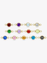 14K Gold Filled Berkeley Birthstone CZ Bracelet Connectors, 13 Color Options