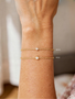 14K Gold Filled Berkeley Birthstone CZ Bracelet Connectors, 3mm and 4mm