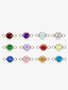 Berkeley Sterling Silver Birthstone CZ Necklace Connector, 13 Color Options