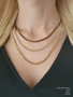Claire Enamel Cuban Gold PVD Stainless Steel Necklace Chain, 5 Color Options