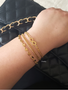 PVD Gold Unfinished Bracelet Chain Collection, 7 Stainless Steel Style Options
