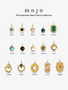 Gold Stone Necklace Pendant Collection, 15 Styles PVD Stainless Steel