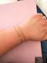 Rees Flat Back Rectangle Birthstone Bracelet Connector, Gold PVD Stainless Steel