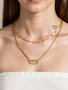 Tinsley Unfinished Clover Necklace Chain Gold PVD Stainless Steel, 3 Color Options