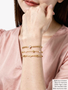 Rees Flat Back Diamond-Shaped Birthstone Bracelet Connector, Gold PVD Stainless Steel