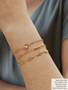 Rees Flat Back Heart Birthstone Bracelet Connector, Gold PVD Stainless Steel