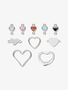 925 Sterling Silver Heart Connector Collection, 10 Styles