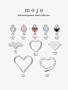 925 Sterling Silver Heart Connector Collection, 10 Styles