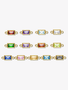 Alix Gold Filled Cubic Zirconia Rectangle Birthstone Connectors, 3mm and 4mm