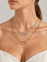 Cameron Necklace Carabiner, PVD Gold Silver Stainless Steel