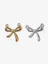 Leona Bow Necklace Connector, PVD Stainless Steel Gold and Silver