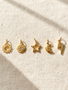 Selest Gold Sun Moon Star Necklace Pendants, PVD Stainless Steel