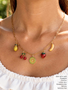 Fruit Necklace Charm Collection, 17 Styles PVD Stainless Steel And Enamel