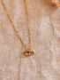 Addie Gold Birthstone Necklace Pendant, 12 Colors PVD Stainless Steel