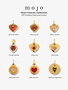 Gold Heart Necklace Pendant Collection, 9 Styles PVD Stainless Steel
