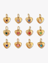 Olivia Gold Heart Birthstone Necklace Pendant, 12 Colors PVD Stainless Steel