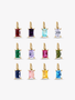 Addie Gold Rectangle Birthstone Necklace Pendant, 12 Colors PVD Stainless Steel