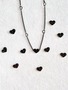 Silvia Black Heart Initial Bracelet Connector, PVD Stainless Steel