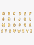 Jean Gold Capital Initial Bracelet Beads, PVD Stainless Steel