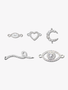Sparkling CZ Bracelet Connector Collection, 925 Sterling Silver