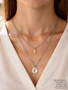 Kathryn Old English Silver Initial Necklace Pendant, PVD Stainless Steel