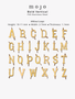 Choose Your Gold Letter Style A-Z Initial Bracelet Charms, PVD Stainless Steel