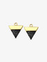 Pair of Aya Gold And Black Triangle Earring Charms Made With Marble And Howlite In Arrow Shape | Mojo Supply Co