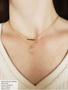 Dainty Gold Necklace With Marble Connector And Gold Moon Pendant