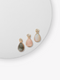 Gray Pink And White Crystal Teardrop Bracelet Charms
