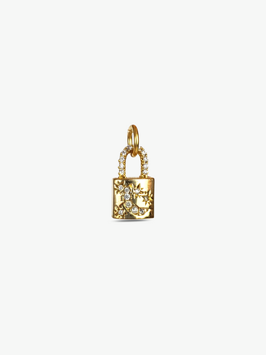 Kenji Gold Starry Night Padlock Necklace Pendant