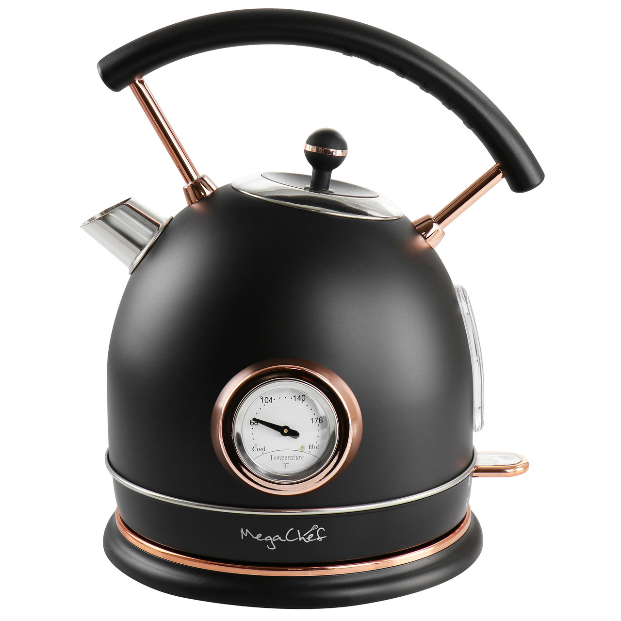 MegaChef 1.7Lt. Glass and Stainless Steel Electric Tea Kettle 