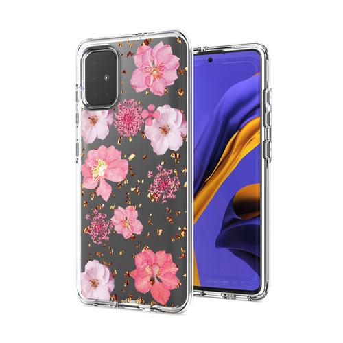Pressed Dried Flower Design Phone Case For Samsung Galaxy A51 5g In Pink