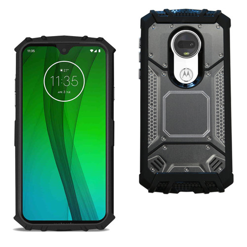 Reiko Motorola Moto G7 Play Metallic Front Cover Case In Black