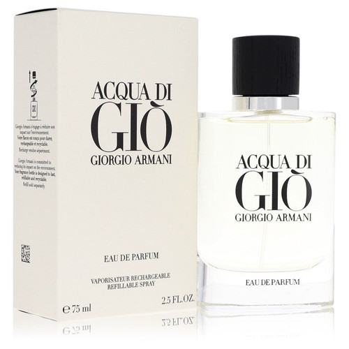 Acqua Di Gio Cologne By Giorgio Armani Eau De Parfum Refillable Spray 2.5 Oz Eau De Parfum Refillable Spray