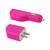 Reiko Micro 1 Amp 3-in-1 Car Charger Wall Adapter With Usb Cable In Hot Pink