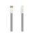 Reiko Flat Magnetic Gold Plated Micro Usb Data Cable 0.7 Foot In Gray