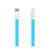 Reiko Flat Magnetic Gold Plated Micro Usb Data Cable 0.7 Foot In Blue