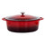 MegaChef 7 Quarts Oval Enameled Cast Iron Casserole in Red