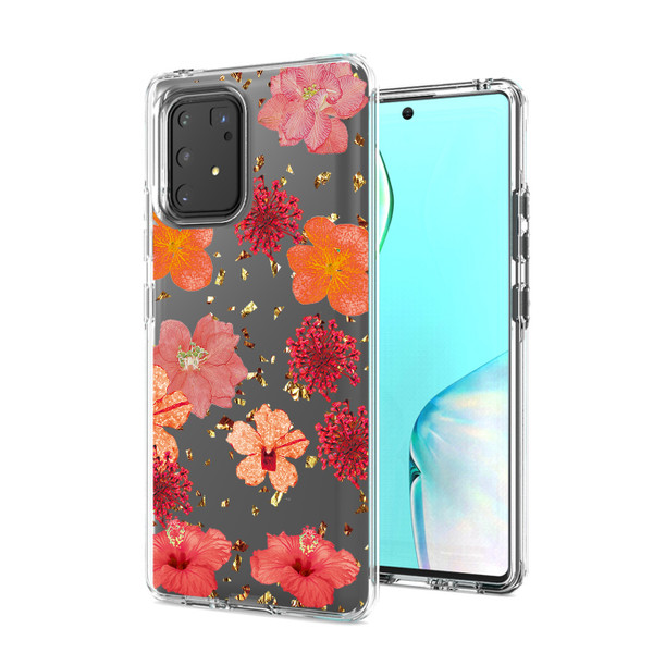 Pressed Dried Flower Design Phone Case For Samsung Galaxy A91/s10 Lite/m80s In Red
