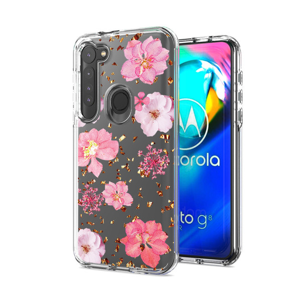 Pressed Dried Flower Design Phone Case For Motorora G Stylus In Pink