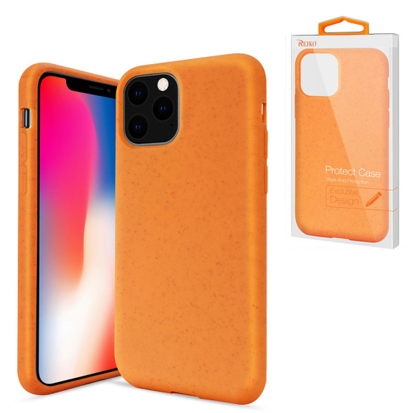 Reiko Apple Iphone 11 Pro Max Wheat Bran Material Silicone Phone Case In Orange