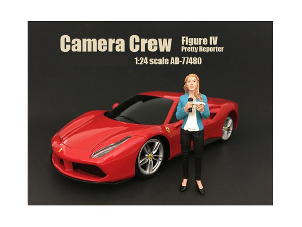 Camera Crew Figure IV \Pretty Reporter" For 1:24 Scale Models by American Diorama"""