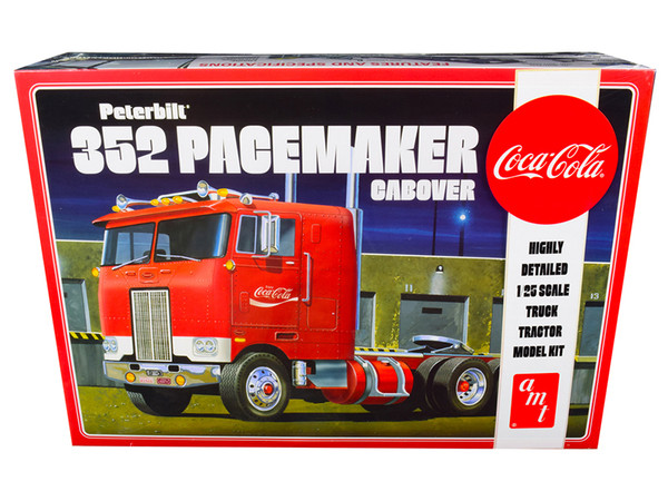 Skill 3 Model Kit Peterbilt 352 Pacemaker Cabover Truck \Coca-Cola" 1/25 Scale Model by AMT"""