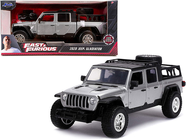 2020 Jeep Gladiator Pickup Truck Silver with Black Top \Fast & Furious" Series 1/24 Diecast Model Car by Jada"""