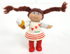 Vintage Cabbage Patch Posable 3.5" Figure Brown Hair Heart Shirt (1984)